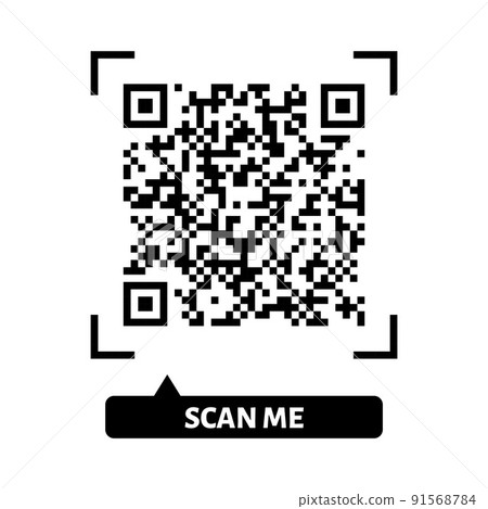 Scan me QR code design. QR code for payment, text transfer with scan me button. Vector illustration Scan me QR code design. QR code for payment, text transfer with scan me button. Vector illustration 91568784