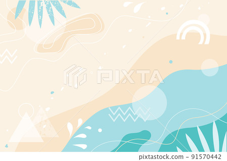 reative summer background. Abstract seashore background with top view of sea waves and beach. Summer season vector design for brochure, web banner, flyer, poster, sale advertising. reative summer background. Abstract seashore background with top view of sea waves and beach. Summer season vector design for brochure, web banner, flyer, poster, sale advertising. 91570442
