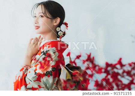 Red furisode 91571155