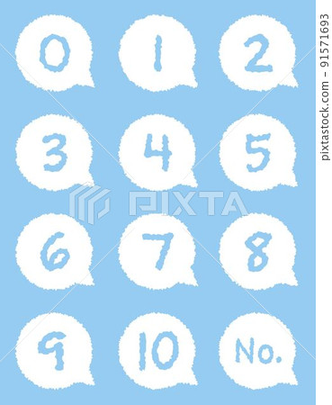 Number cloud blue sky balloon blue number sign set Number cloud blue sky balloon blue number sign set 91571693