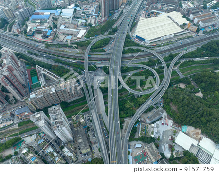 Aerial view of landscape in shenzhen, China 91571759