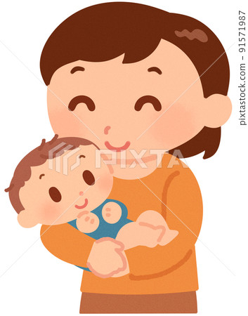 抱著嬰兒的女人 91571987