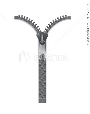 Clothing fastener realistic vector illustration isolated on white background Clothing fastener realistic vector illustration isolated on white background 91572827
