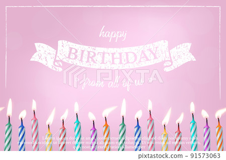 Birthday pink greeting card vector design template Birthday pink greeting card vector design template 91573063