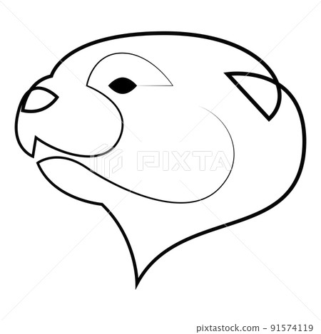 Single continuous line drawing of otter for logo identity. Otter animal mascot concept. One line draw design vector graphic illustration. 91574119