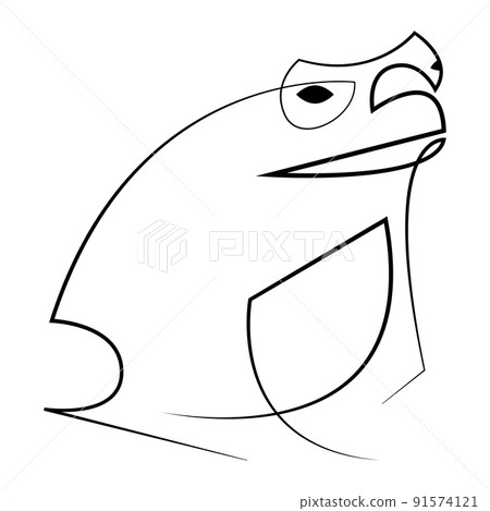 Frog logo. Line drawing of frog animal. Toad line design. Vector illustration. 91574121