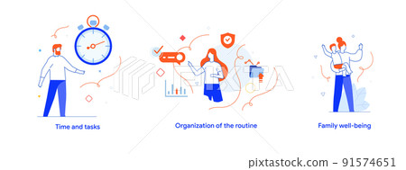 People use gadgets. set of icons, illustration People use gadgets. set of icons, illustration 91574651