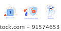 People use gadgets. set of icons, illustration 91574653