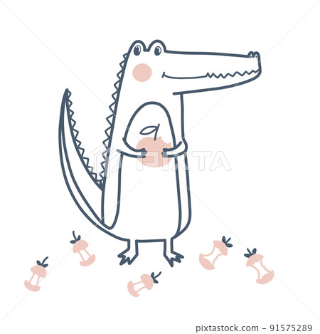 Cute outlined jungle and woodland animal for kids. Coloring vector illustration set. 91575289