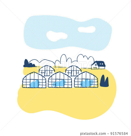 A scene where vinyl houses are lined up A scene where vinyl houses are lined up 91576584