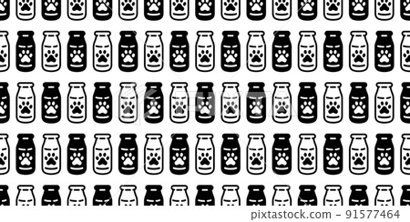 dog paw seamless pattern footprint bottle milk cat kitten calico vector french bulldog scarf isolated repeat wallpaper tile background puppy pet breed cartoon character doodle illustration design 91577464