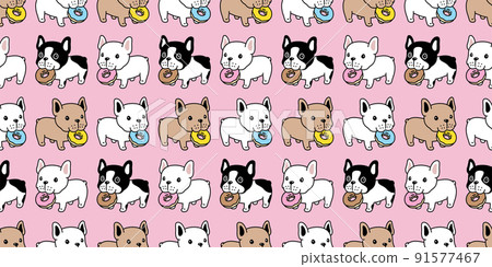 dog seamless pattern french bulldog donut eating food vector pet puppy breed cartoon scarf isolated tile background repeat wallpaper wrapping paper doodle illustration pink design dog seamless pattern french bulldog donut eating food vector pet puppy breed cartoon scarf isolated tile background repeat wallpaper wrapping paper doodle illustration pink design 91577467