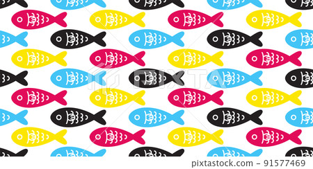 fish Seamless pattern vector tuna salmon cartoon pet shark dolphin whale sea ocean gift wrapping paper scarf isolated repeat wallpaper tile background animal illustration doodle color design 91577469