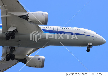 即將降落的客機 國際航班 國內航班 噴氣式飛機 91577539