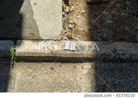 Boundary marker on the site Boundary marker on the site 91578110