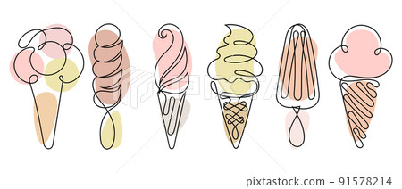 ice cream, vector, ice 91578214