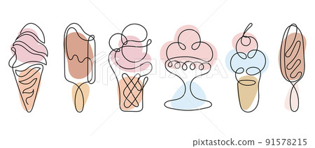 ice cream, vector, ice 91578215