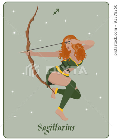 Astrological zodiac sign Sagittarius, a... - Stock Illustration [91578250]  - PIXTA