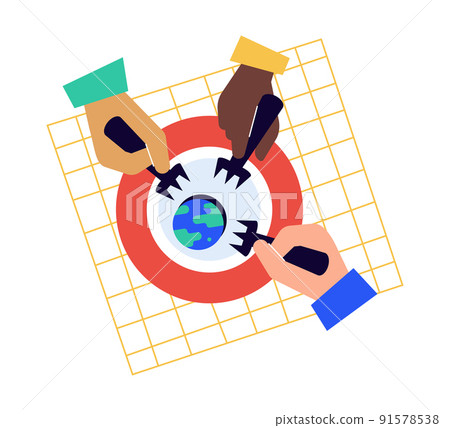 Dividing the planet - modern colorful flat design style illustration Dividing the planet - modern colorful flat design style illustration 91578538
