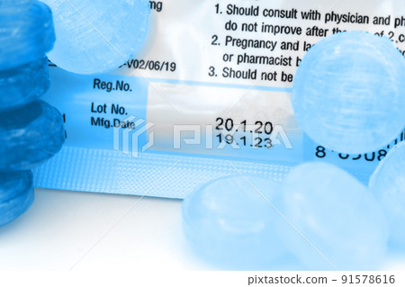 Manufacturing date and expiry date on package. Manufacturing date and expiry date on package. 91578616
