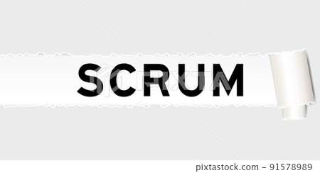Ripped gray paper background that have word scrum under torn part Ripped gray paper background that have word scrum under torn part 91578989