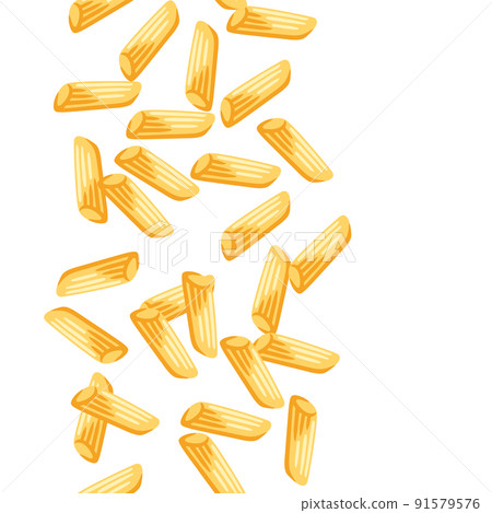 Seamless pattern with Italian pasta penne. Culinary image for menu and restaurants. Seamless pattern with Italian pasta penne. Culinary image for menu and restaurants. 91579576