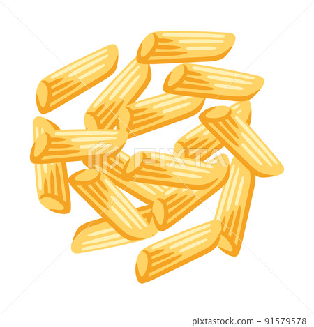 Illustration of Italian pasta penne. Culinary image for menu and restaurants. Illustration of Italian pasta penne. Culinary image for menu and restaurants. 91579578
