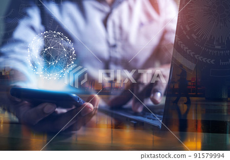 Networking and internet communication concept Networking and internet communication concept 91579994