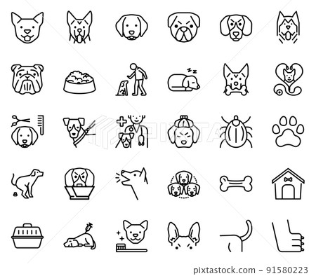 Dog icon set Dog icon set 91580223