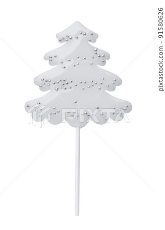 Front view of Christmas tree candy lollipop 91580626