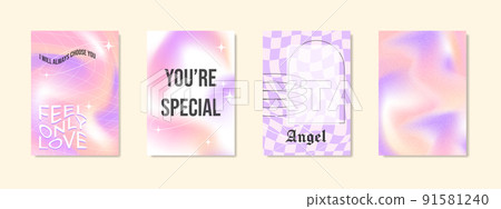 Cool blurred gradient and geometric shapes cover for stories or post in social media. Y2k minimal aesthetic trendy background with gradient mesh and wireframe. Vector illustration of cool 90s design Cool blurred gradient and geometric shapes cover for stories or post in social media. Y2k minimal aesthetic trendy background with gradient mesh and wireframe. Vector illustration of cool 90s design 91581240