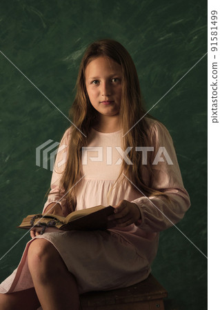 girl posing education with books girl posing education with books 91581499