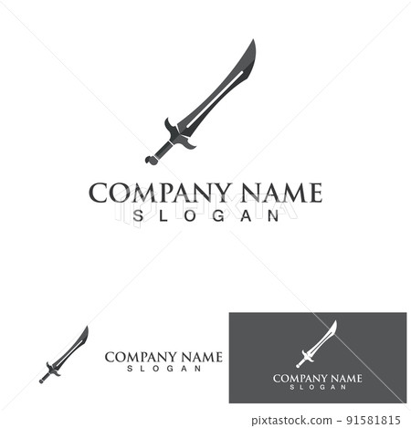 Sword game item vector symbol logo template Sword game item vector symbol logo template 91581815