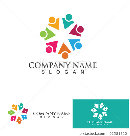 Community Logo Design Template for Teams or Groups.network and social icon design 91581820