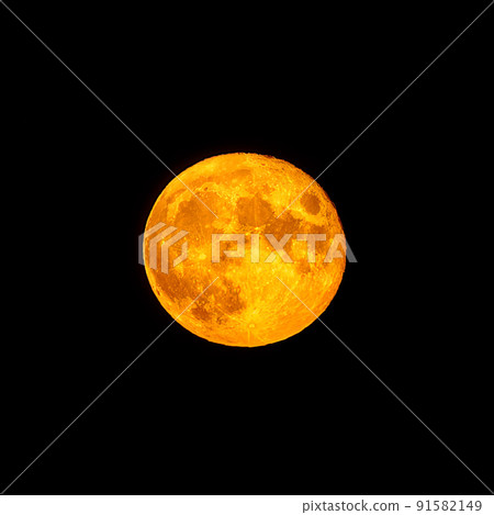 Red full moon in red color also called bloodmoon 91582149