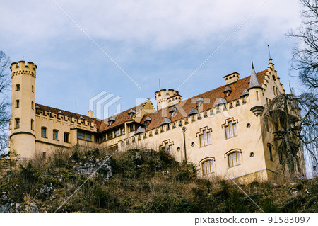 Hohenschwangau Castle on a hill near the town of Fussen. Germany 91583097