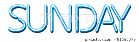 Blue Neon Text Sunday cut out - Stock Illustration [91583379] - PIXTA