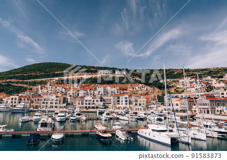 View of the beautiful Lustica Bay marina. Montenegro 91583873