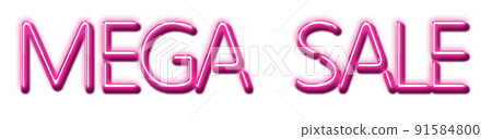Red Neon Text Mega Sale cut out 91584800