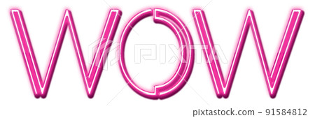 Red Neon Text Wow cut out Red Neon Text Wow cut out 91584812