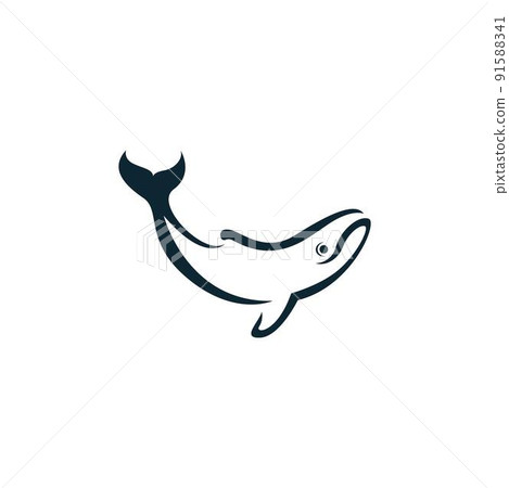 Whale icon logo illustration template vector - Stock Illustration ...