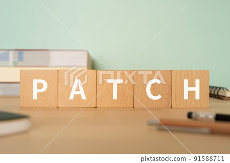 Patch image | Desk with a block labeled "PATCH" 91588711