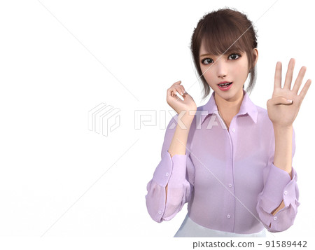 Young woman OL in 4 poses Young woman OL in 4 poses 91589442