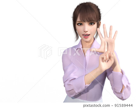 Young woman OL in 6 poses 91589444