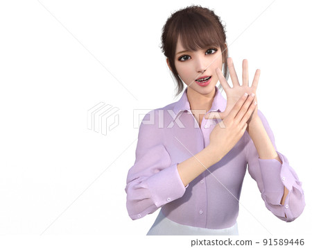 Young woman OL in 8 poses 91589446