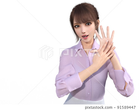 Young woman OL in 9 poses 91589447