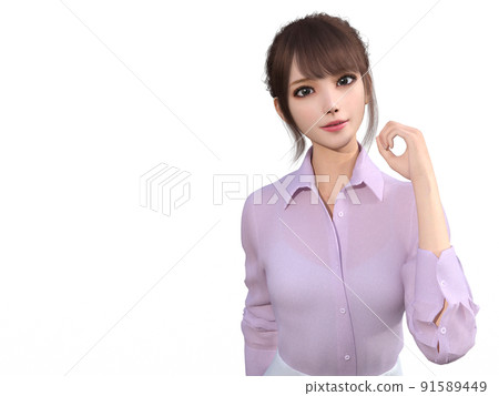 Young woman OL in 0 pose 91589449