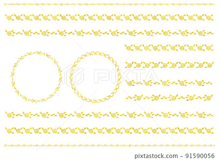 Rose frame, line. (Gold) Rose frame, line. (Gold) 91590056