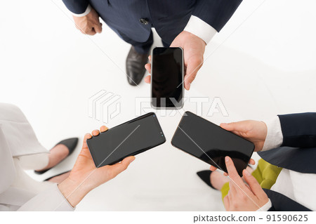 Smartphone communication at hand 91590625