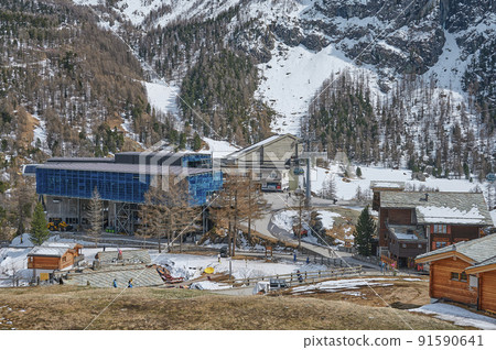 A Landscape Around Furi Village in Zermatt, Switzerland 91590641